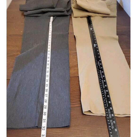 Lot of 2 George Pants Women's Size 16 Tan & Gray Stretch 'Average' Dress Slacks - Picture 7 of 16